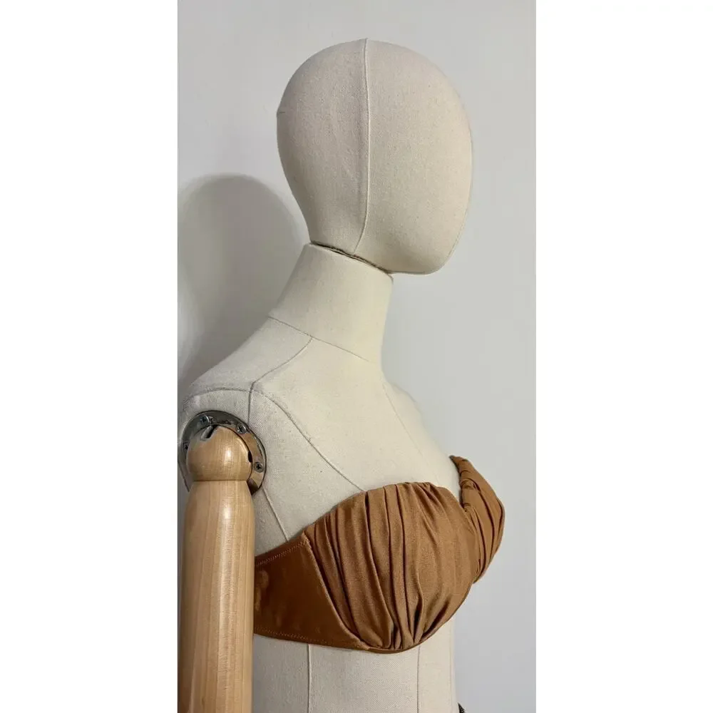 NWT Vintage 90s Gottex Women’s Size 14 Metallic Bronze Wired Bikini Top